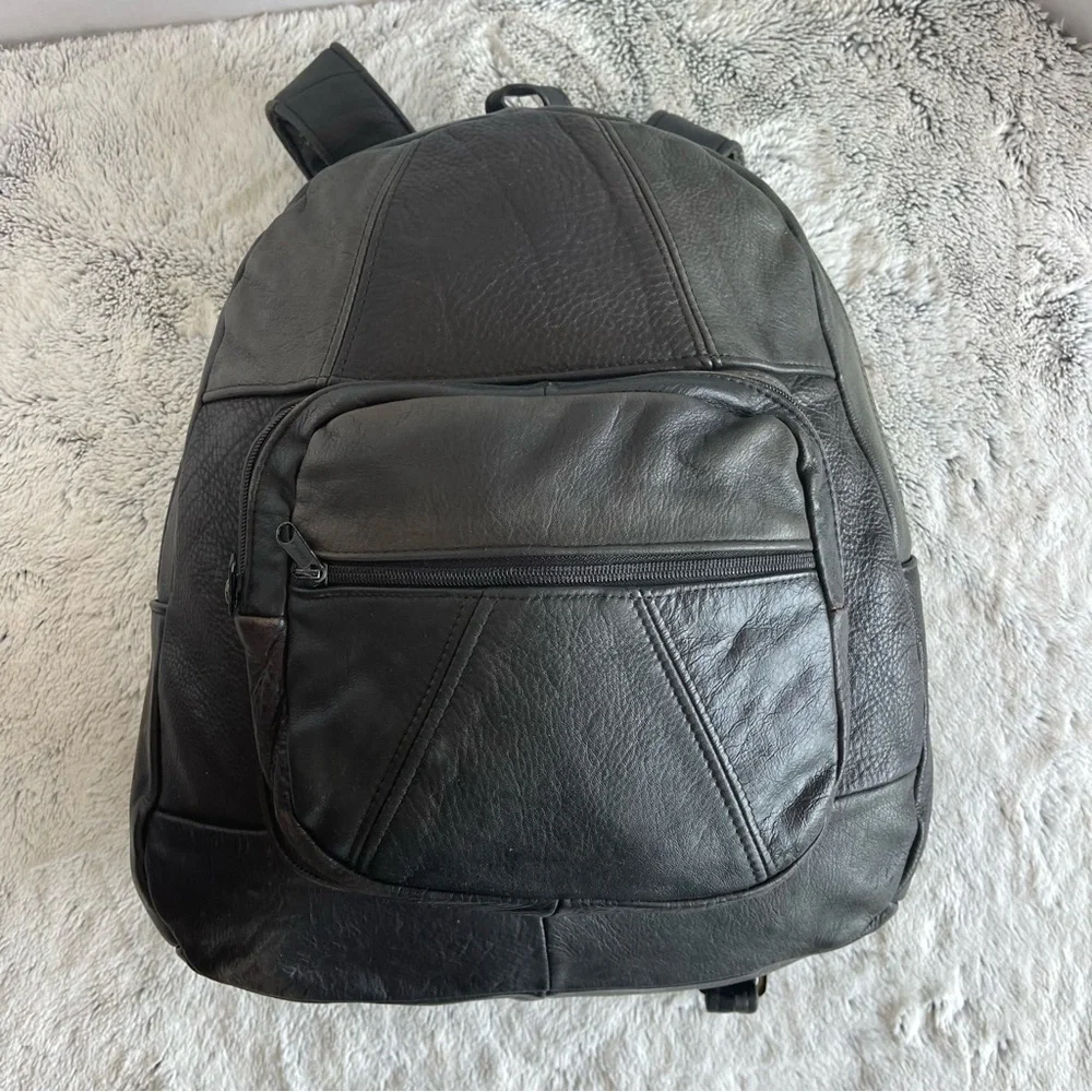 Handmade Soft Leather Men’s Backpack - Black